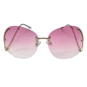 9171 | Pink Rimless Butterfly Sunglasses